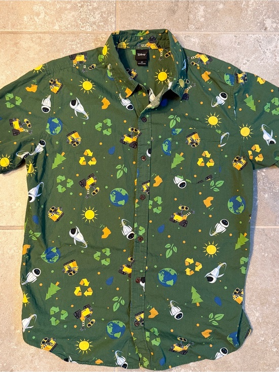 Disney Other - Disney Pixar WALL-E & EVE All-Over Print Button-Down Shirt